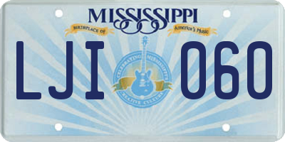 MS license plate LJI060