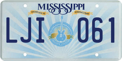 MS license plate LJI061