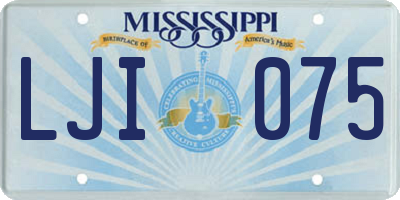 MS license plate LJI075