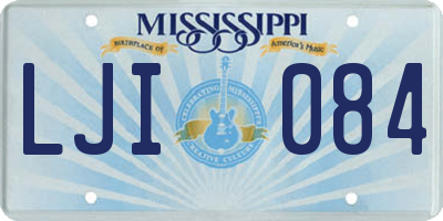 MS license plate LJI084