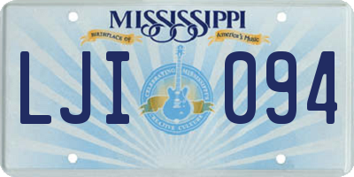 MS license plate LJI094