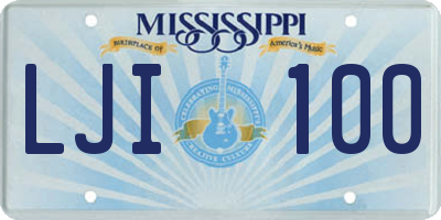 MS license plate LJI100