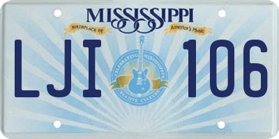 MS license plate LJI106