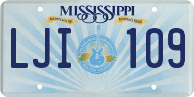 MS license plate LJI109