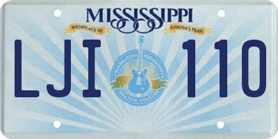 MS license plate LJI110