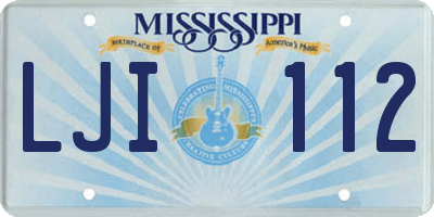 MS license plate LJI112