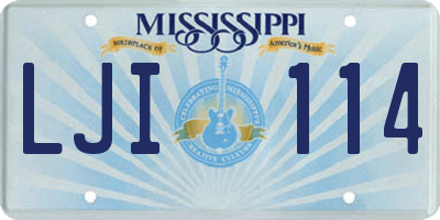 MS license plate LJI114