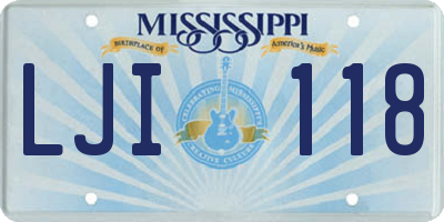 MS license plate LJI118