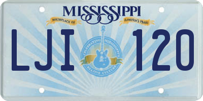 MS license plate LJI120