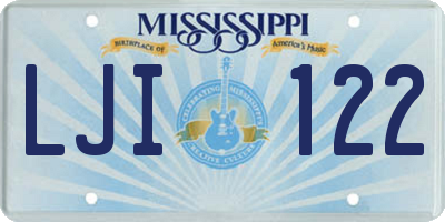 MS license plate LJI122