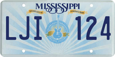 MS license plate LJI124