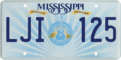 MS license plate LJI125