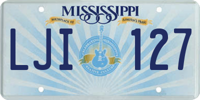 MS license plate LJI127
