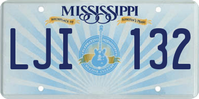 MS license plate LJI132
