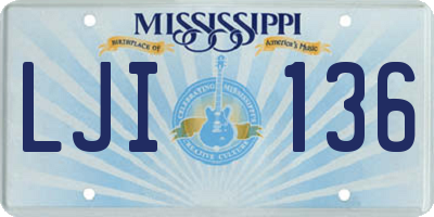 MS license plate LJI136