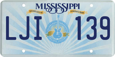 MS license plate LJI139