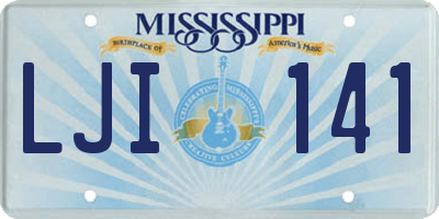 MS license plate LJI141