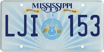 MS license plate LJI153