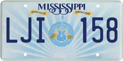MS license plate LJI158