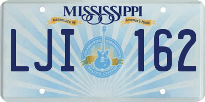MS license plate LJI162