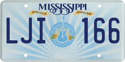 MS license plate LJI166