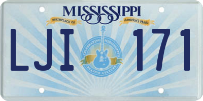 MS license plate LJI171