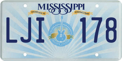 MS license plate LJI178