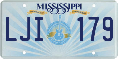 MS license plate LJI179