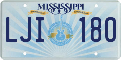 MS license plate LJI180