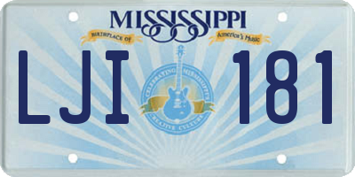 MS license plate LJI181
