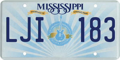 MS license plate LJI183
