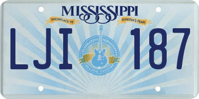 MS license plate LJI187