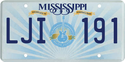 MS license plate LJI191
