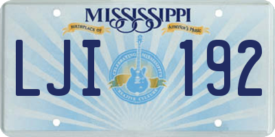 MS license plate LJI192