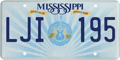 MS license plate LJI195