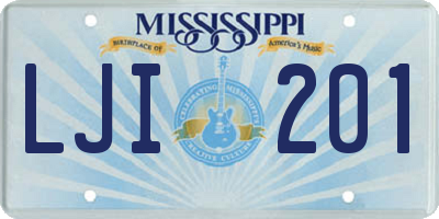 MS license plate LJI201