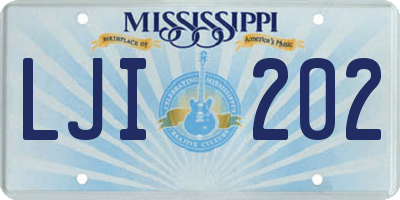 MS license plate LJI202