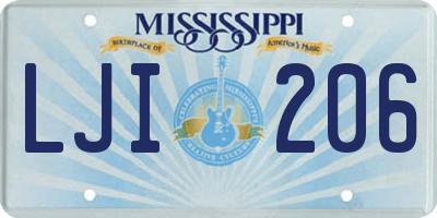 MS license plate LJI206