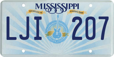 MS license plate LJI207