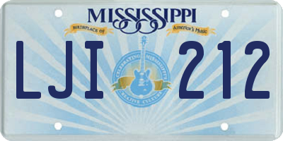 MS license plate LJI212