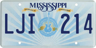 MS license plate LJI214