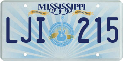 MS license plate LJI215