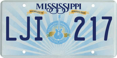MS license plate LJI217