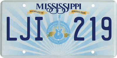 MS license plate LJI219