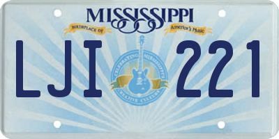 MS license plate LJI221