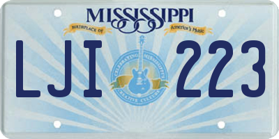 MS license plate LJI223