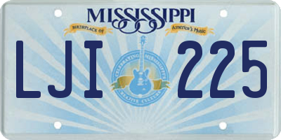 MS license plate LJI225