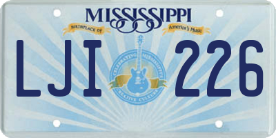 MS license plate LJI226