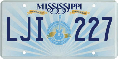 MS license plate LJI227