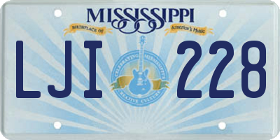 MS license plate LJI228